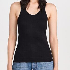 By Malene Birger Anisa Ribbed Organic Tank Top Women's XXS Black NWT